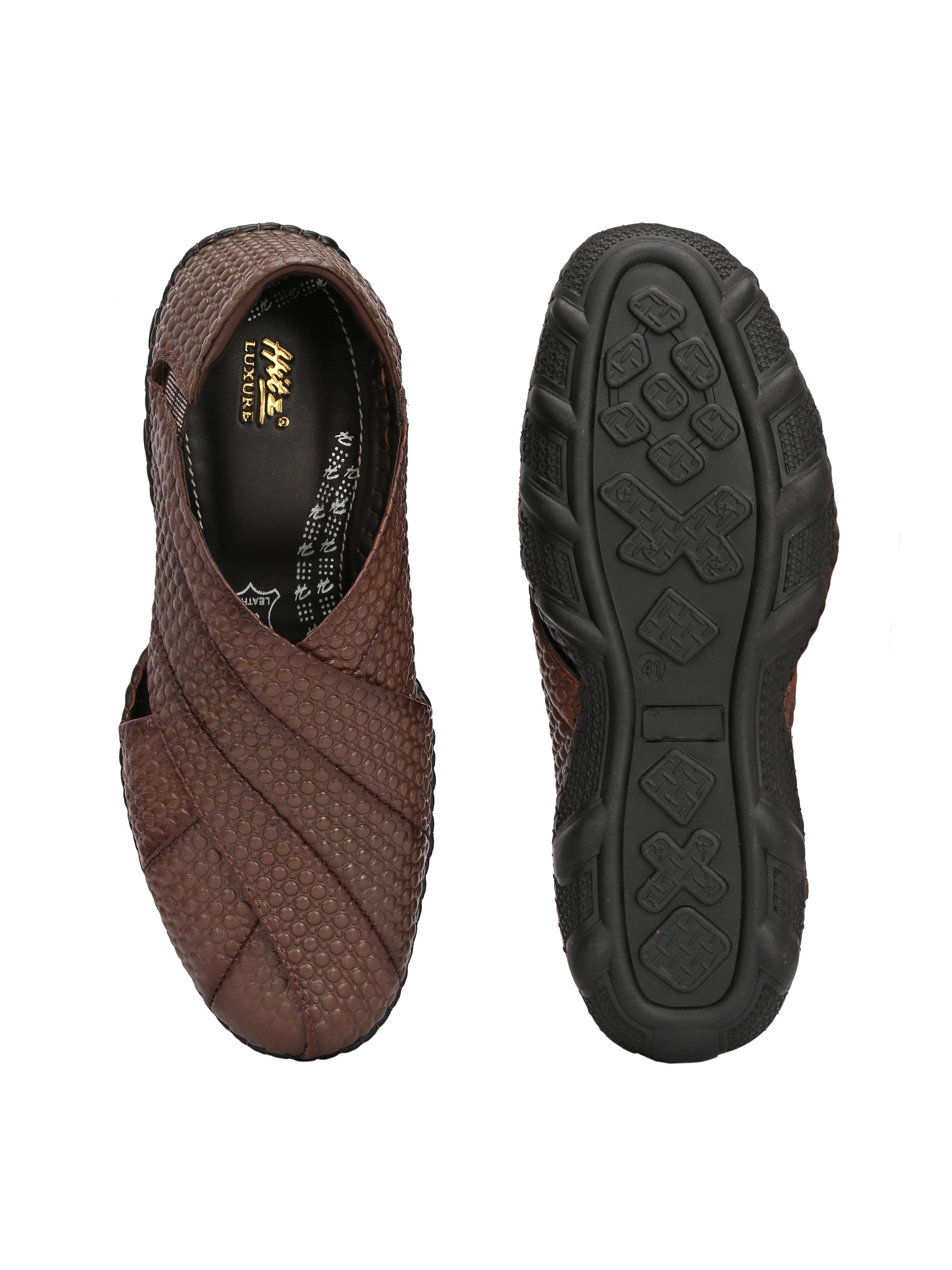 Rayaan Leather Ethnic Cushioned Loafers