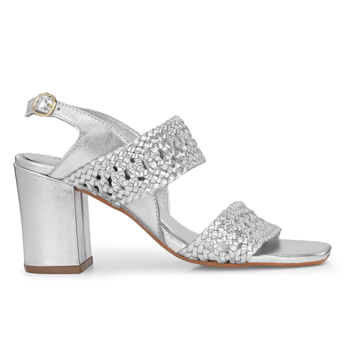 NOOR Premium Leather Hand Woven Block Heels
