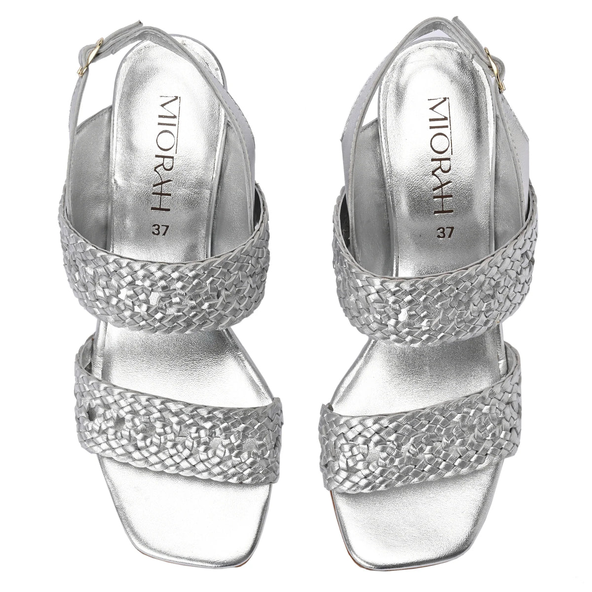 NOOR Premium Leather Hand Woven Block Heels