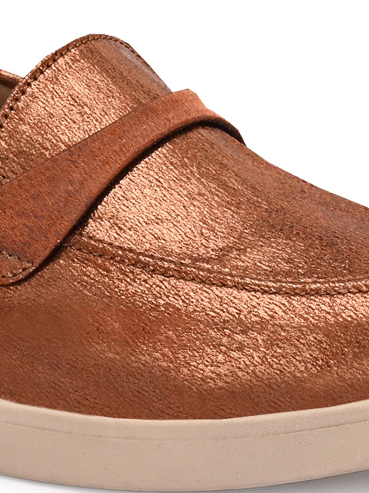 Darcy Shimmer Leather Slip On Loafers - The Heels India