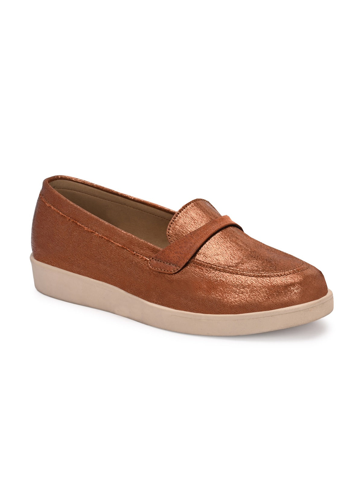 Darcy Shimmer Leather Slip On Loafers - The Heels India