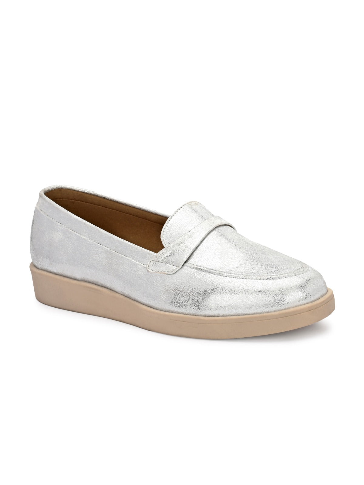 Darcy Shimmer Leather Slip On Loafers