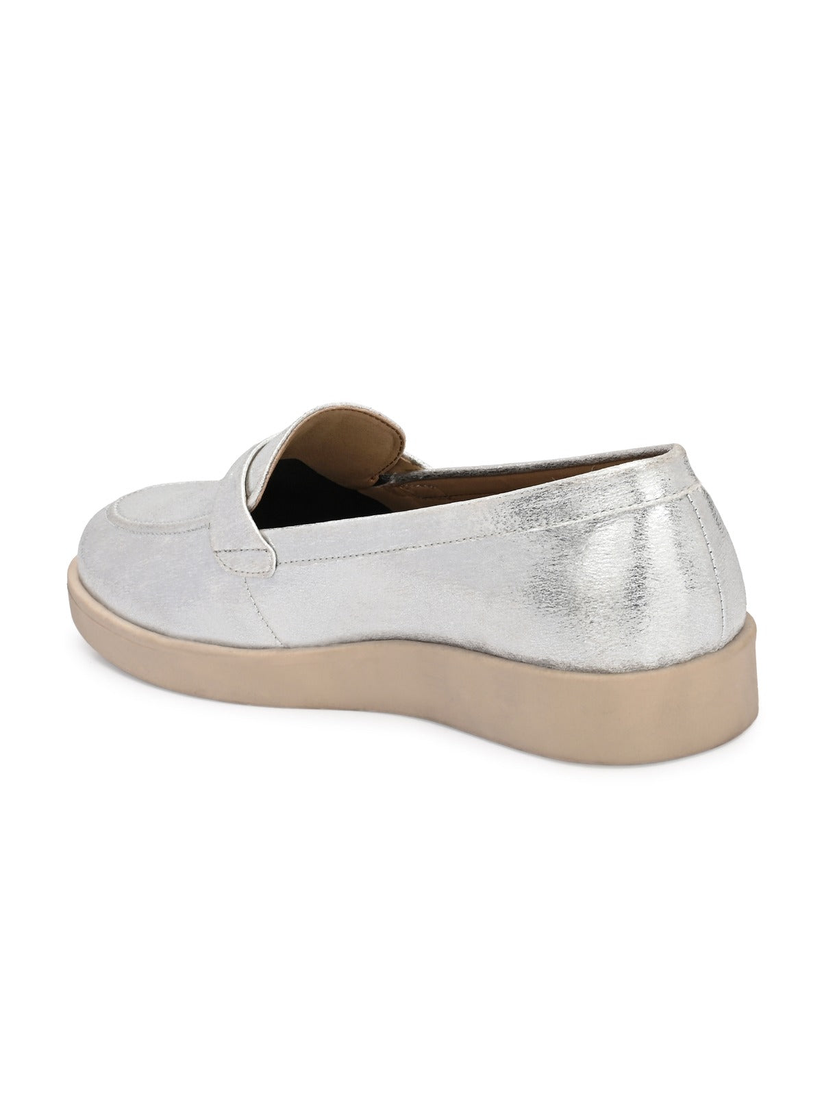 Darcy Shimmer Leather Slip On Loafers