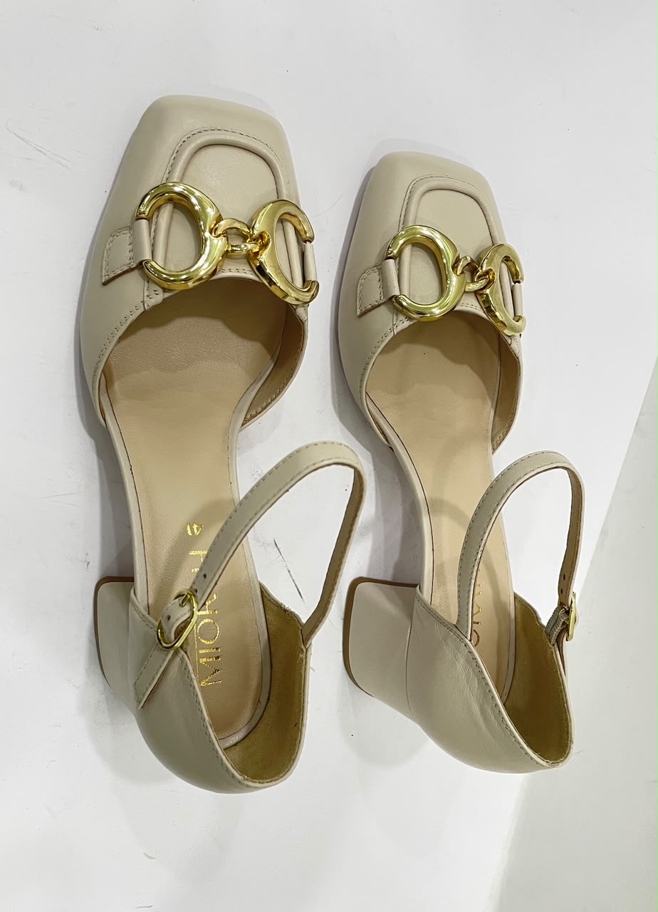 EMPRESS Premium Leather Ankle Strap Block Heels