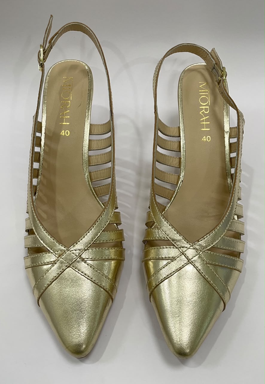 AVIVA Premium Leather Slingback Kitten Heels - The Heels India