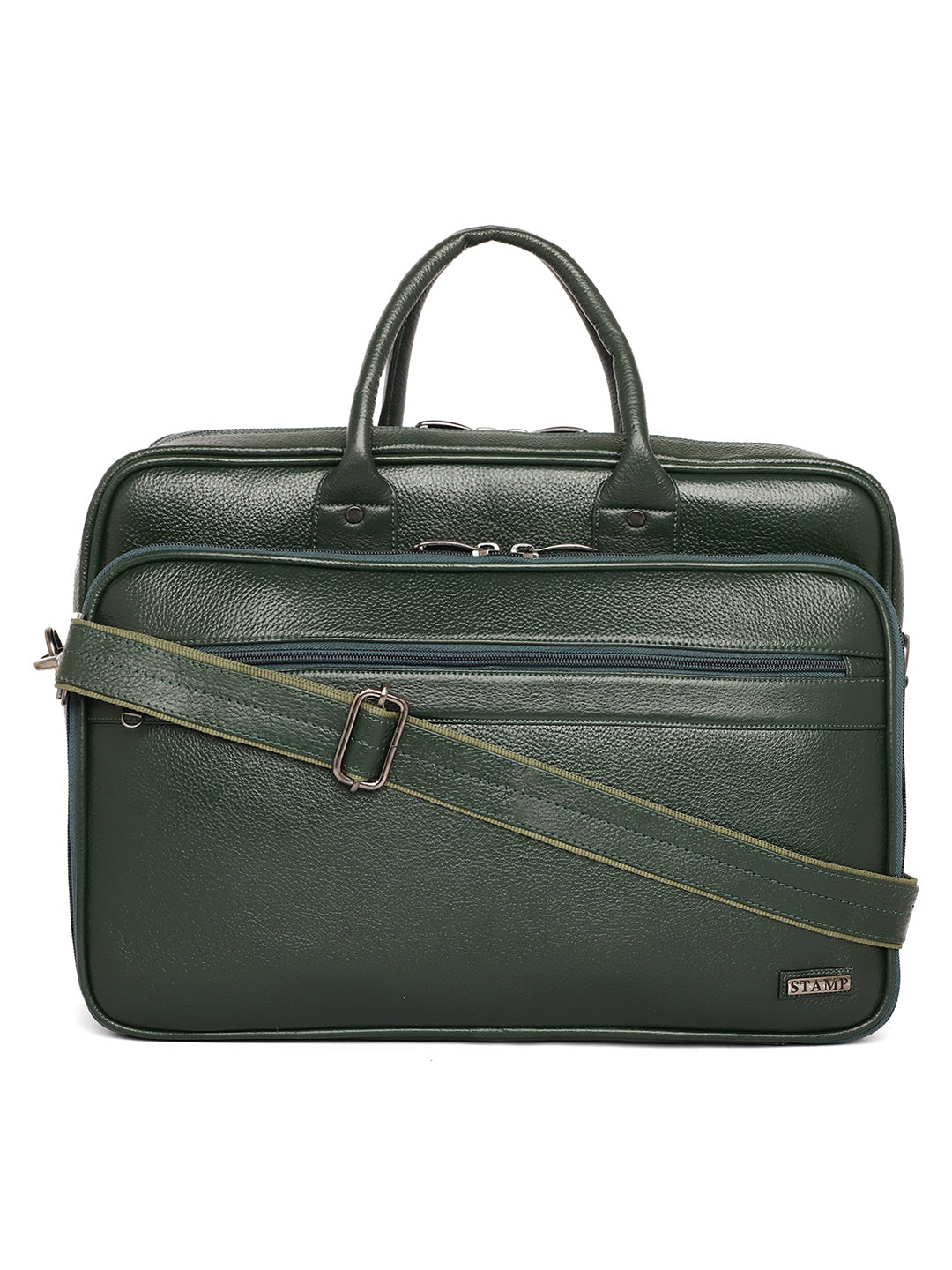 Green Leather Portfolio Office / Laptop Bags ZP12103 - The Heels India