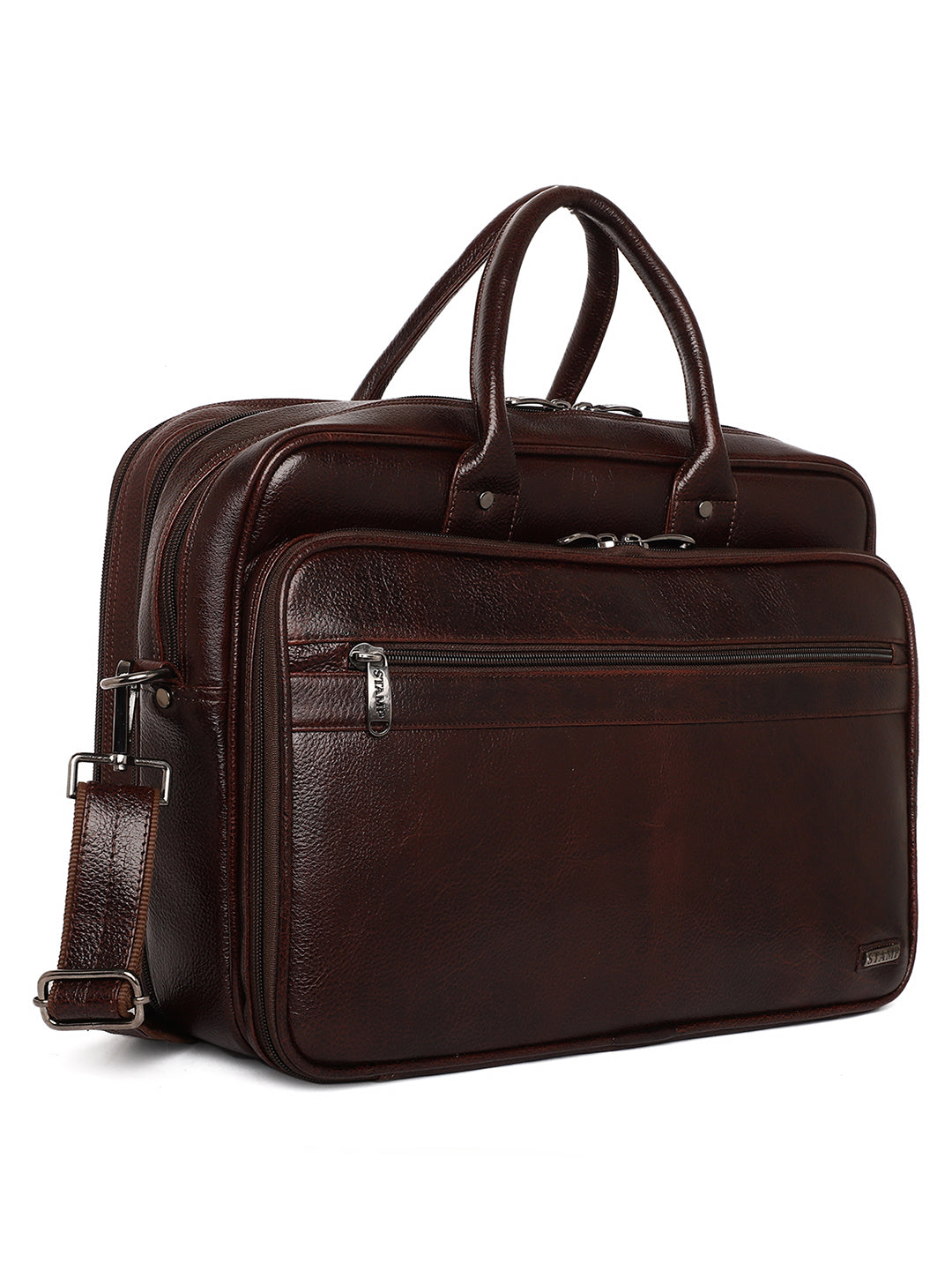 Brown Leather Portfolio Office / Laptop Bags ZP12103 - The Heels India