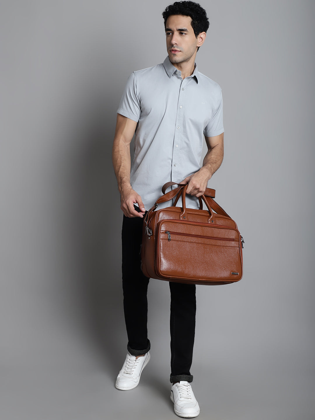 Tan Leather Portfolio Office / Laptop Bags ZP12103 - The Heels India