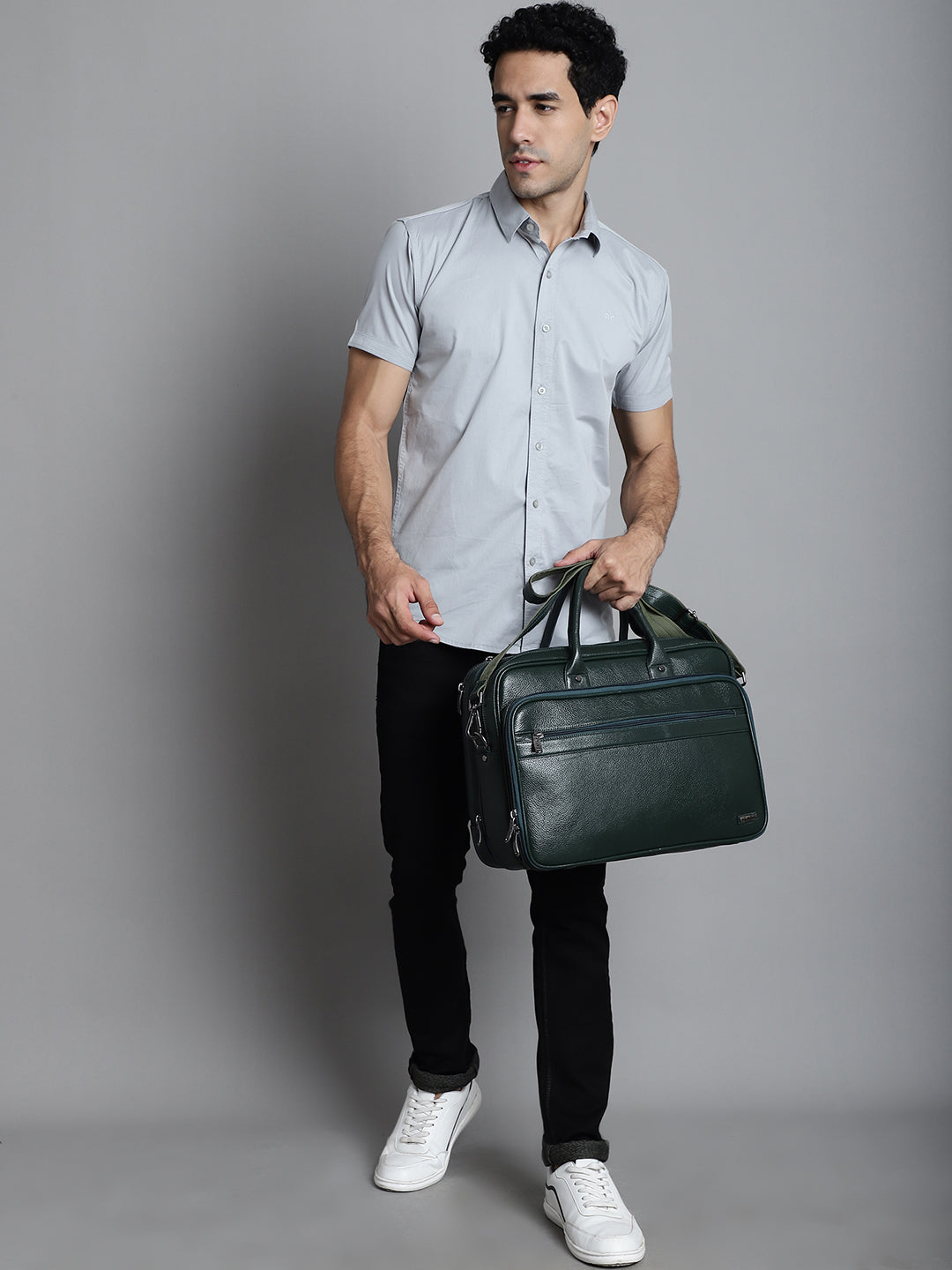 Green Leather Portfolio Office / Laptop Bags ZP12103 - The Heels India