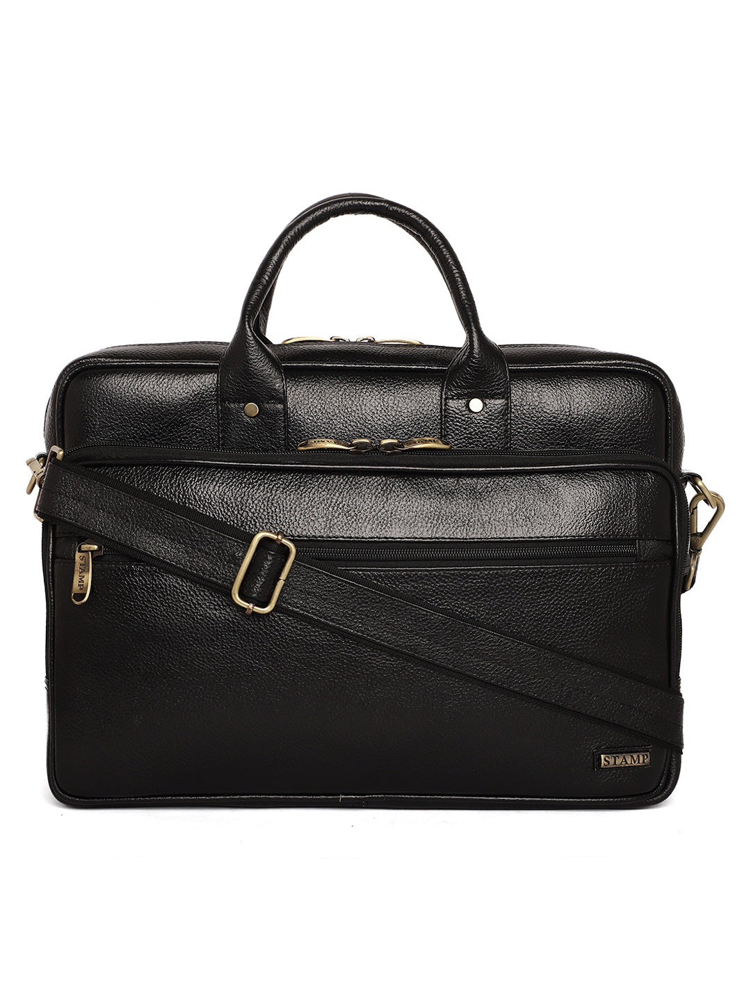 Black Leather Laptop / Office Bags ZP12110 - The Heels India