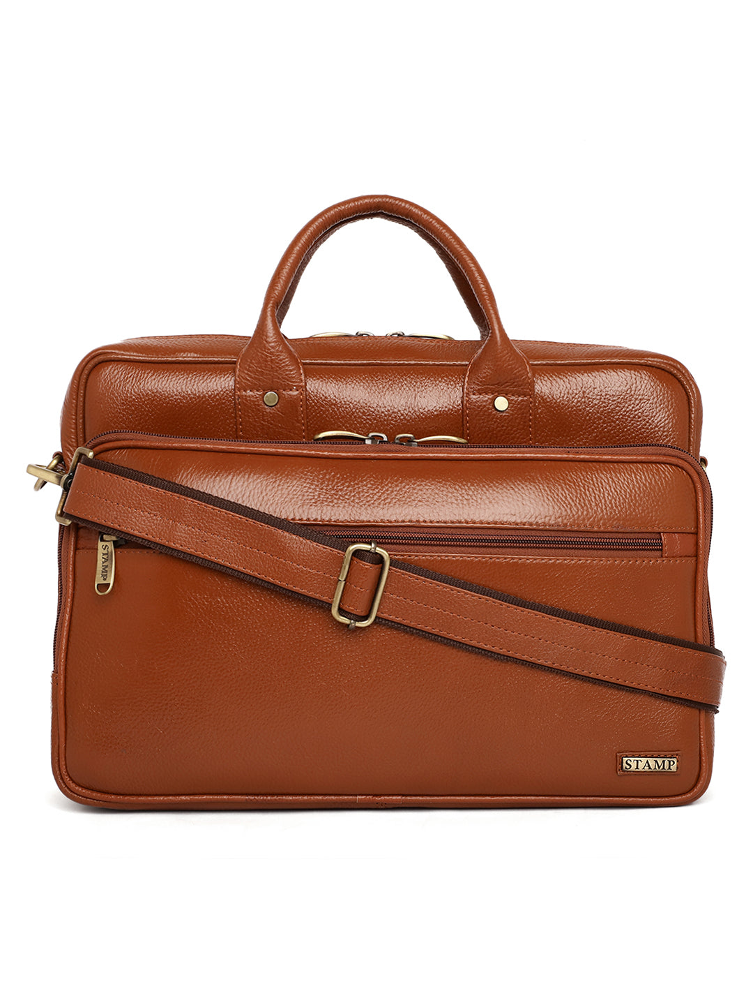 Tan Leather Laptop / Office Bags ZP12110 - The Heels India