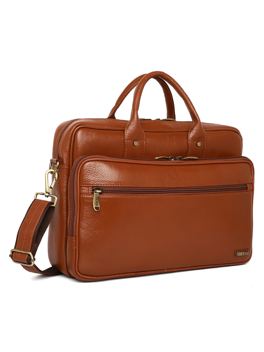 Tan Leather Laptop / Office Bags ZP12110 - The Heels India