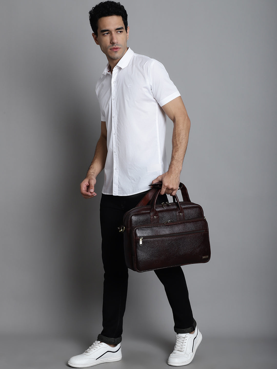 Brown Leather Laptop / Office Bags ZP12110 - The Heels India