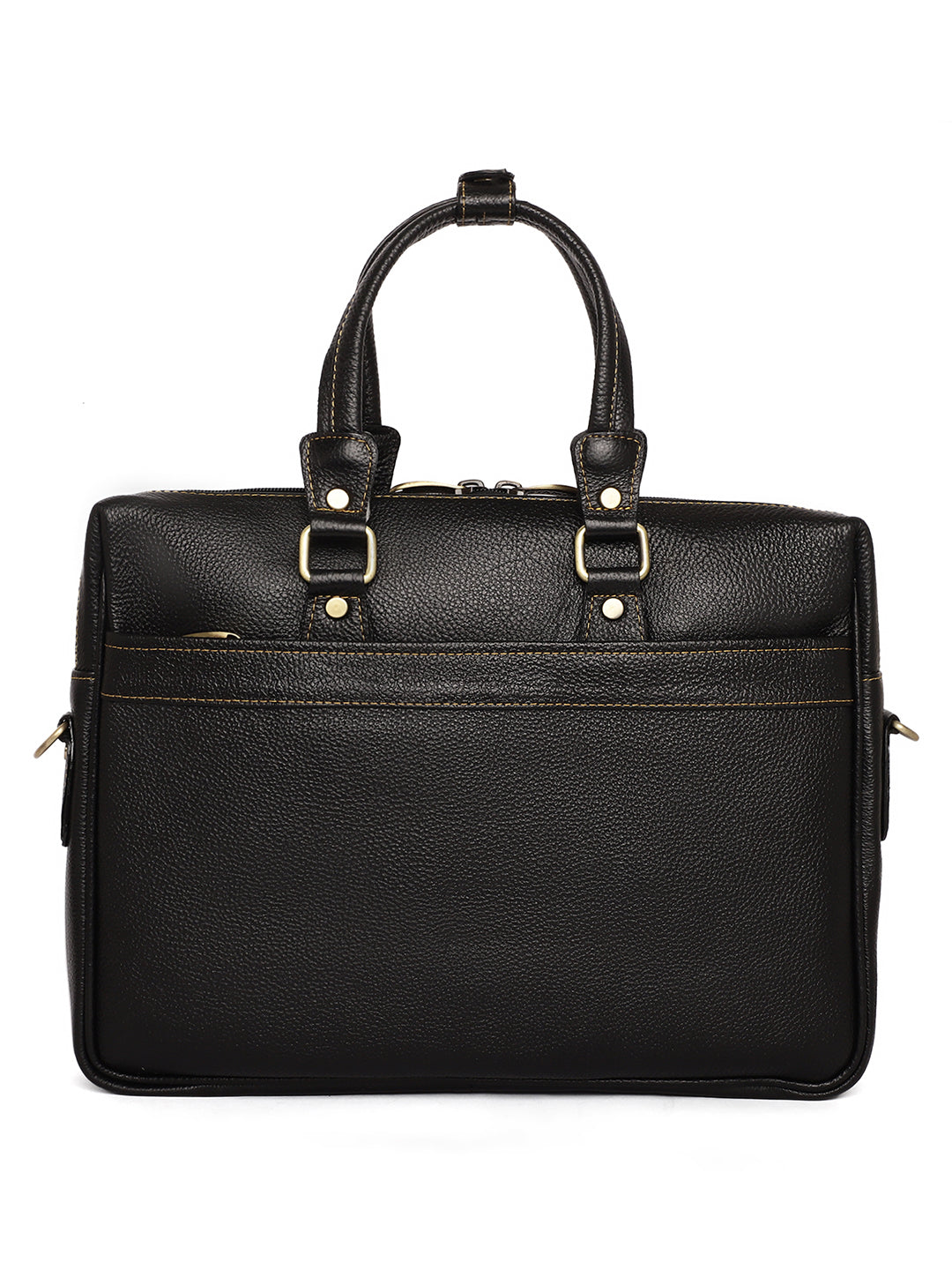 Black Leather Laptop Bags ZP12116 - The Heels India