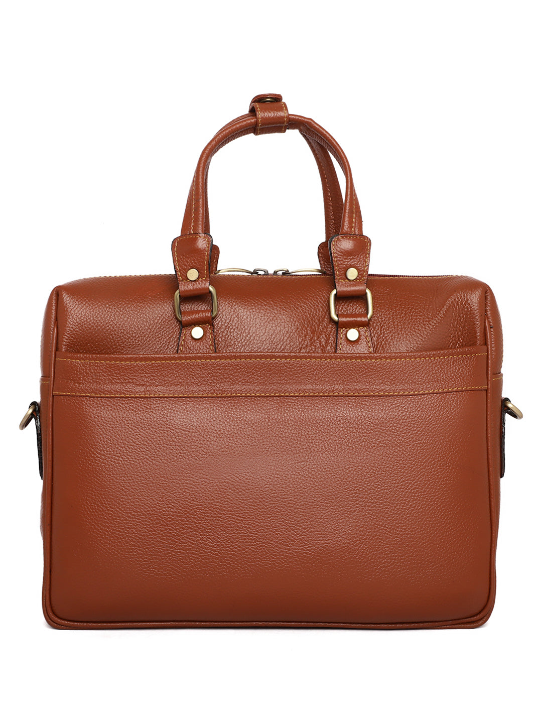 Tan Leather Laptop Bags ZP12116 - The Heels India