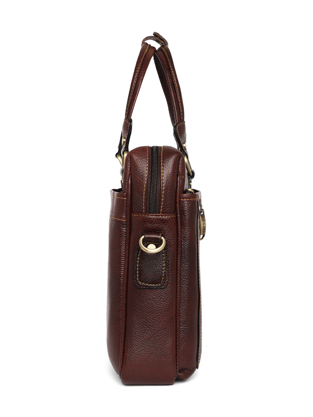 Brown Leather Laptop Bags ZP12116 - The Heels India