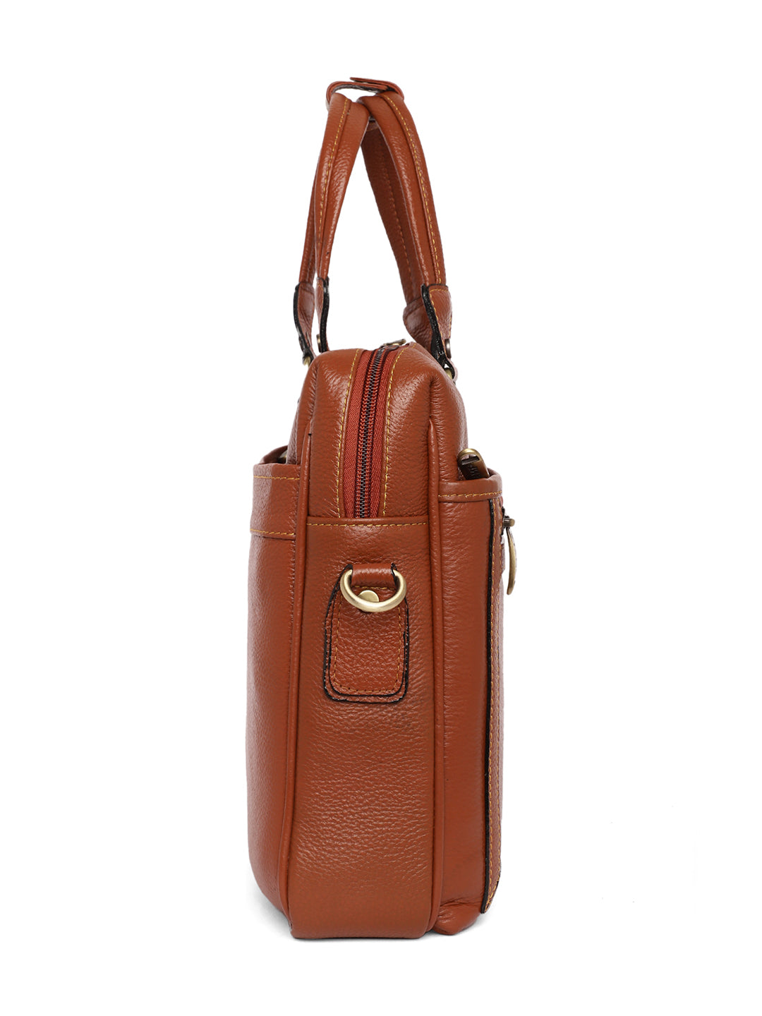 Tan Leather Laptop Bags ZP12116 - The Heels India