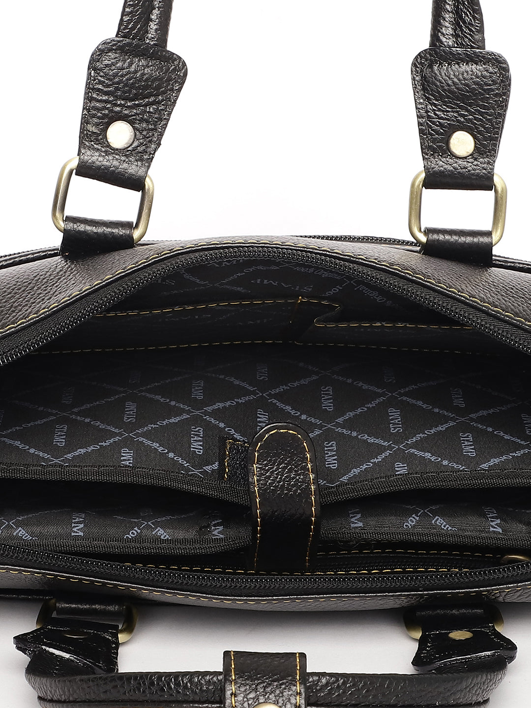 Black Leather Laptop Bags ZP12116 - The Heels India