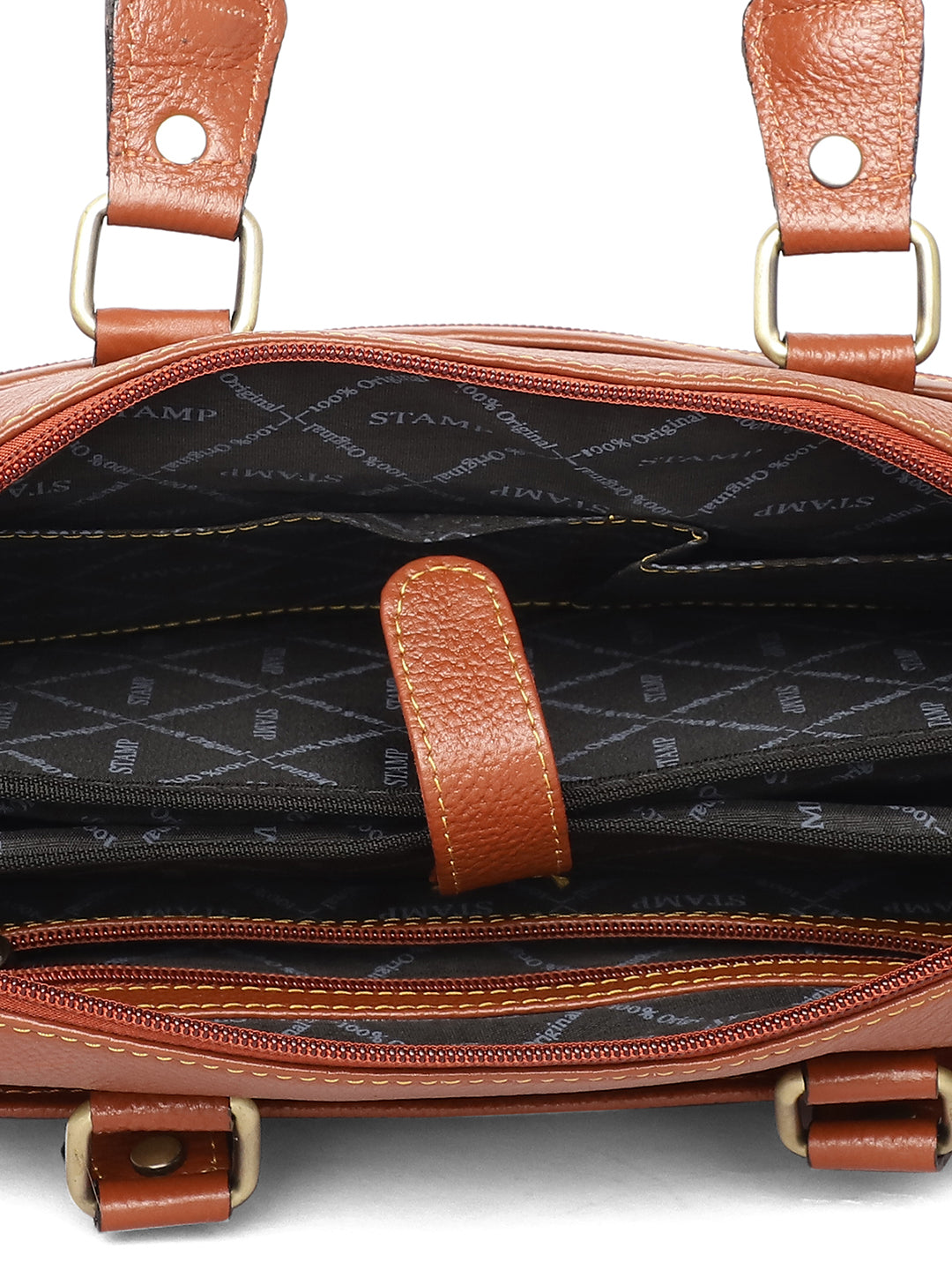 Tan Leather Laptop Bags ZP12116 - The Heels India