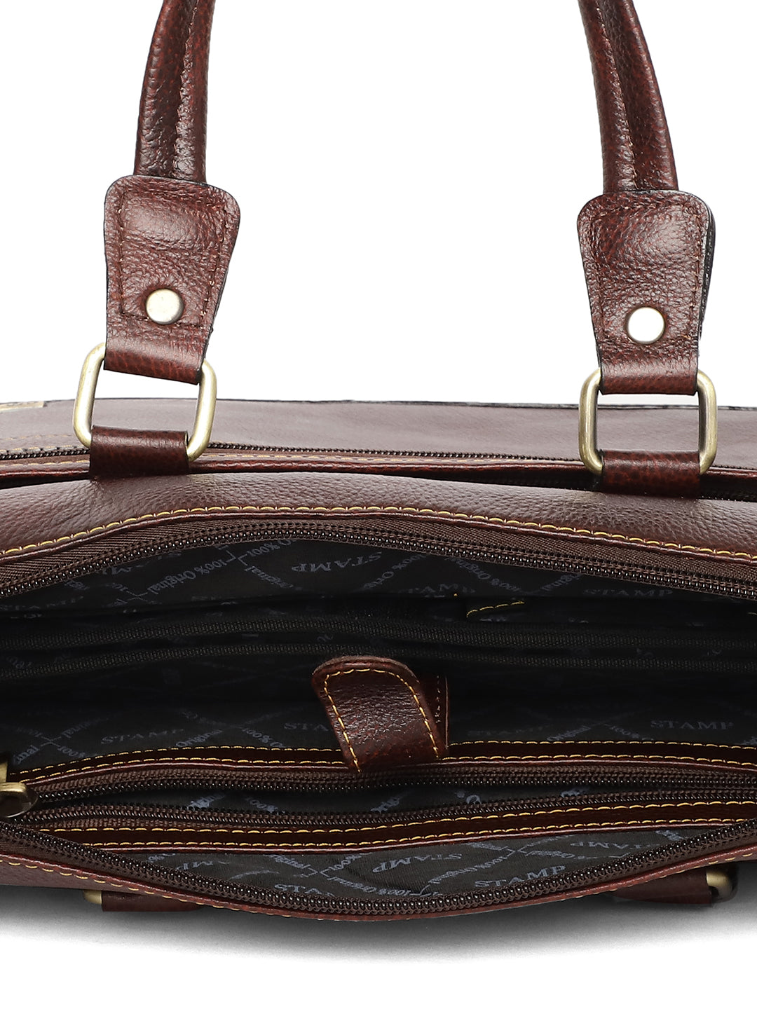 Brown Leather Laptop Bags ZP12116 - The Heels India