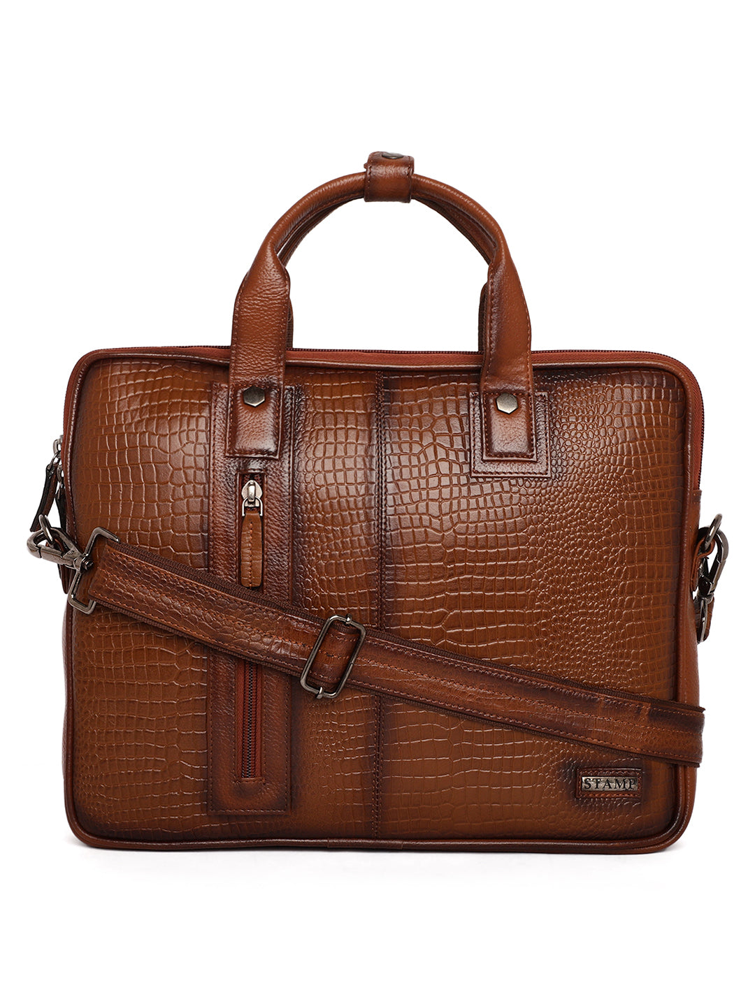 Tan Leather Laptop / Office Bags ZP12136 - The Heels India