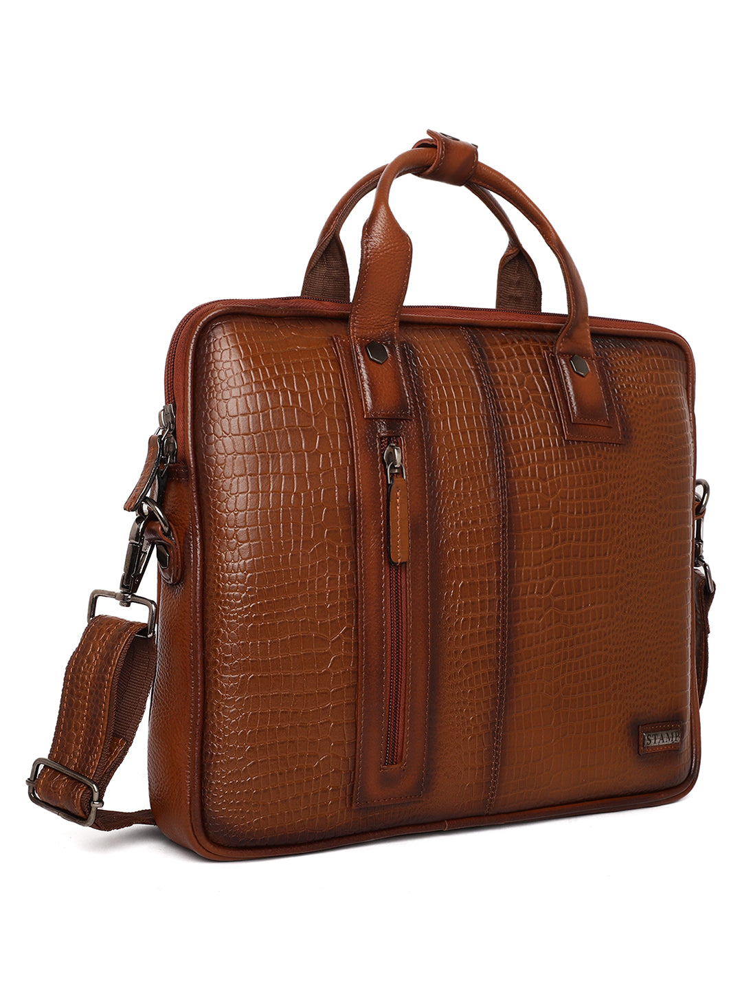 Tan Leather Laptop / Office Bags ZP12136 - The Heels India