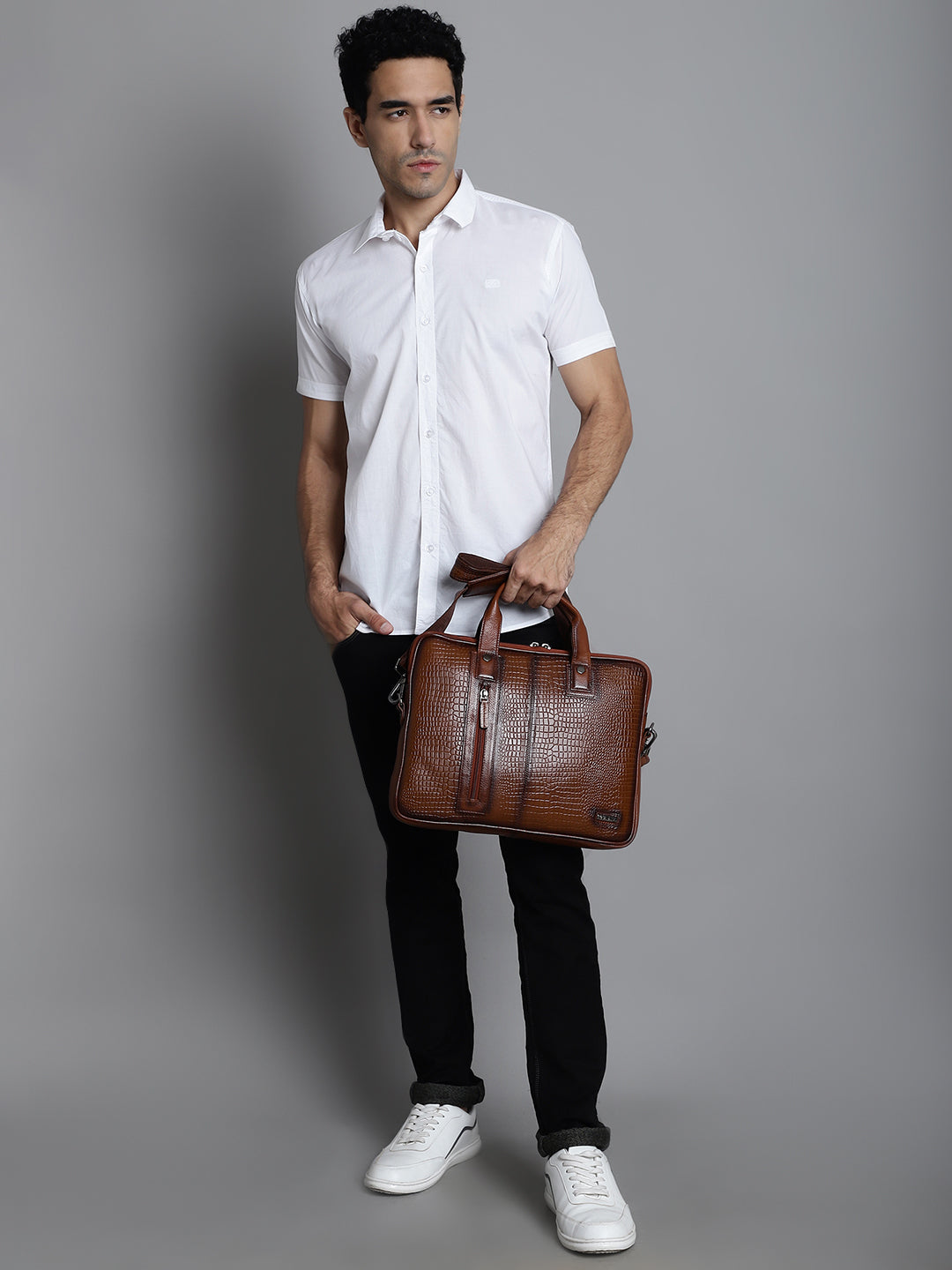 Tan Leather Laptop / Office Bags ZP12136 - The Heels India