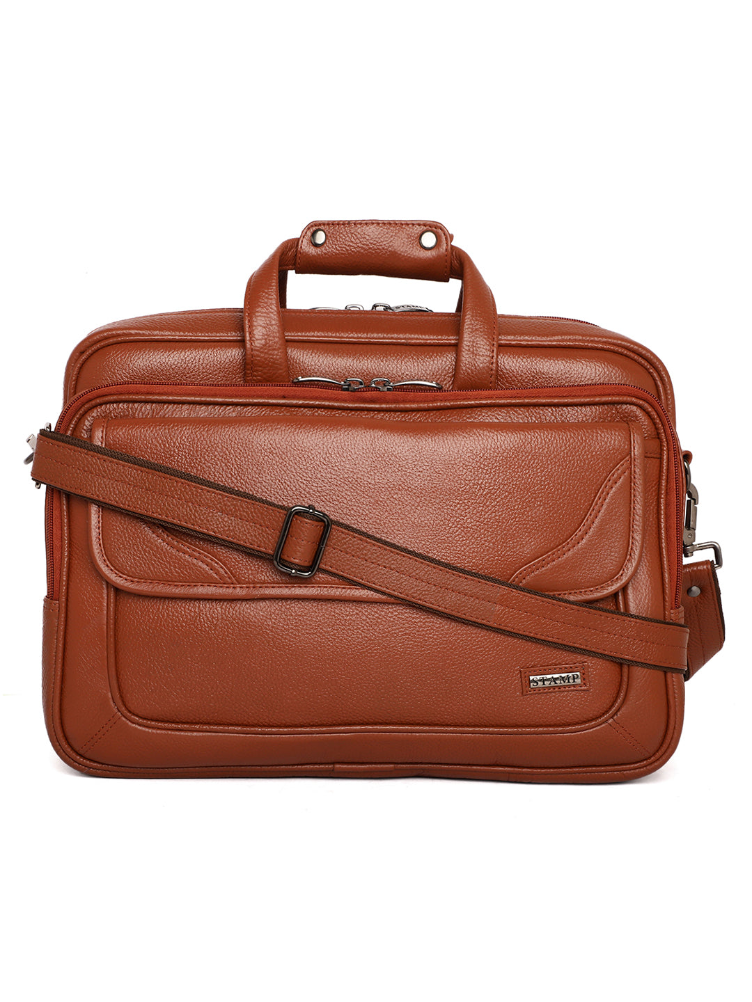 Tan Leather Laptop / Office Bags ZP12137 - The Heels India
