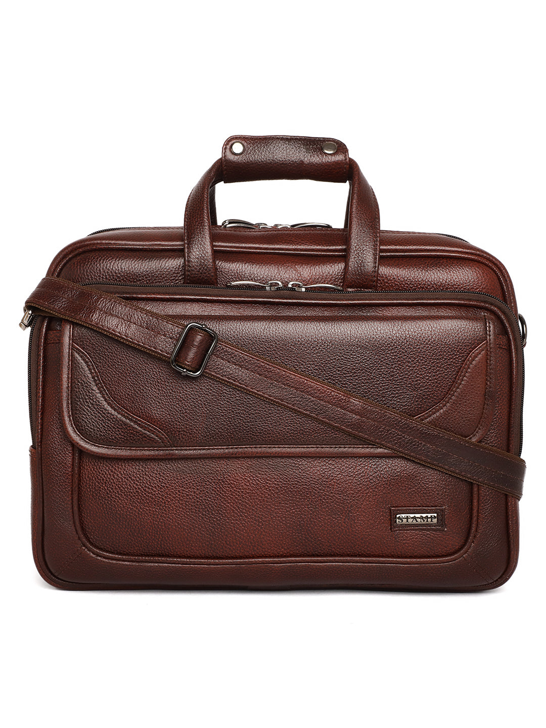 Brown Leather Laptop / Office Bags ZP12137 - The Heels India