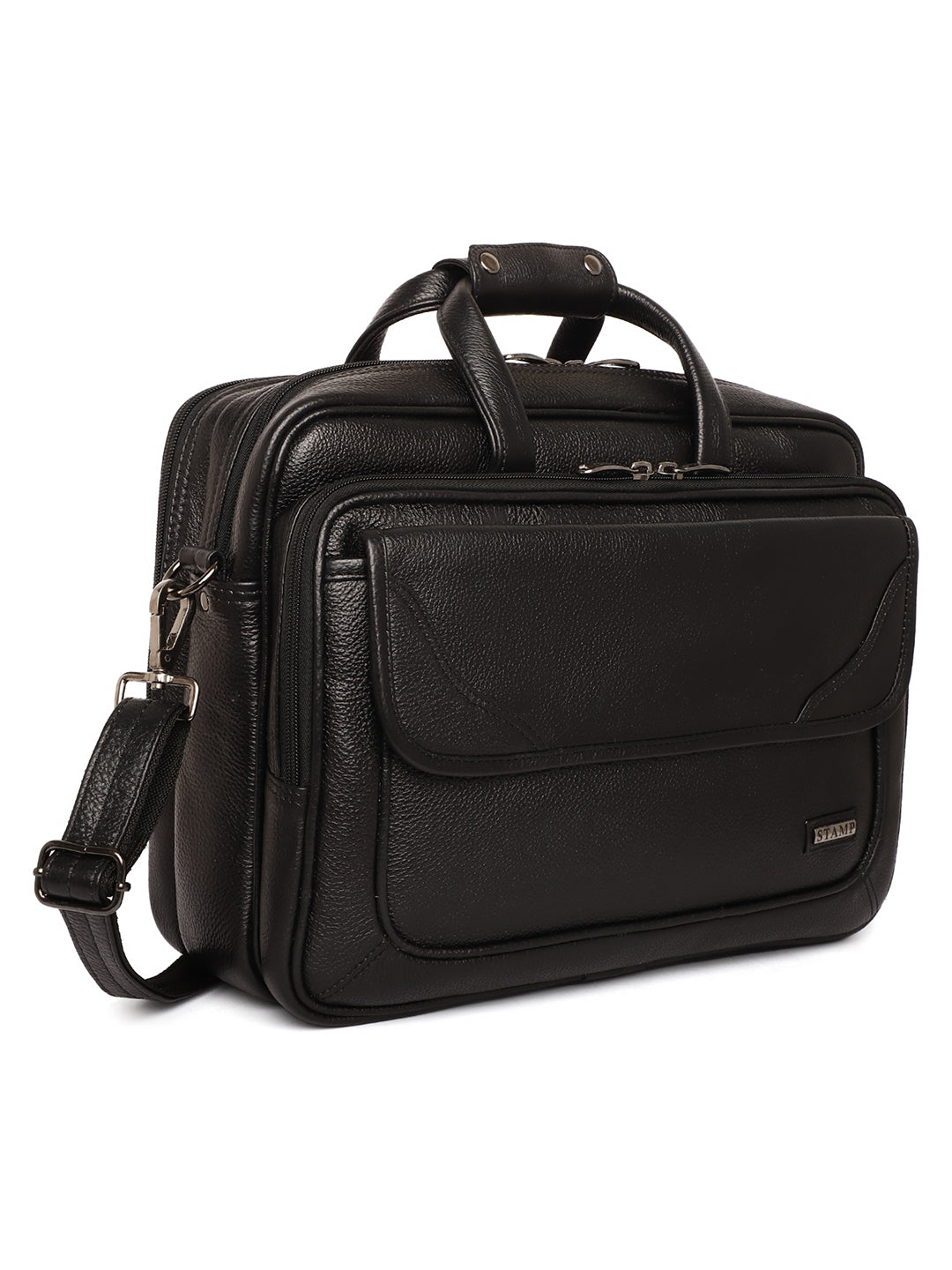 Black Leather Laptop / Office Bags ZP12137 - The Heels India