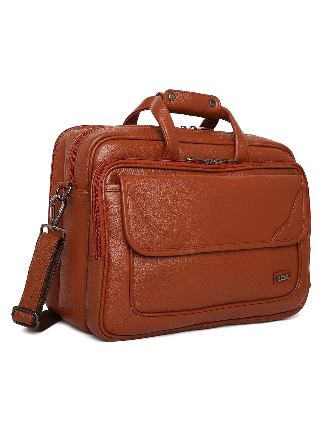 Tan Leather Laptop / Office Bags ZP12137 - The Heels India