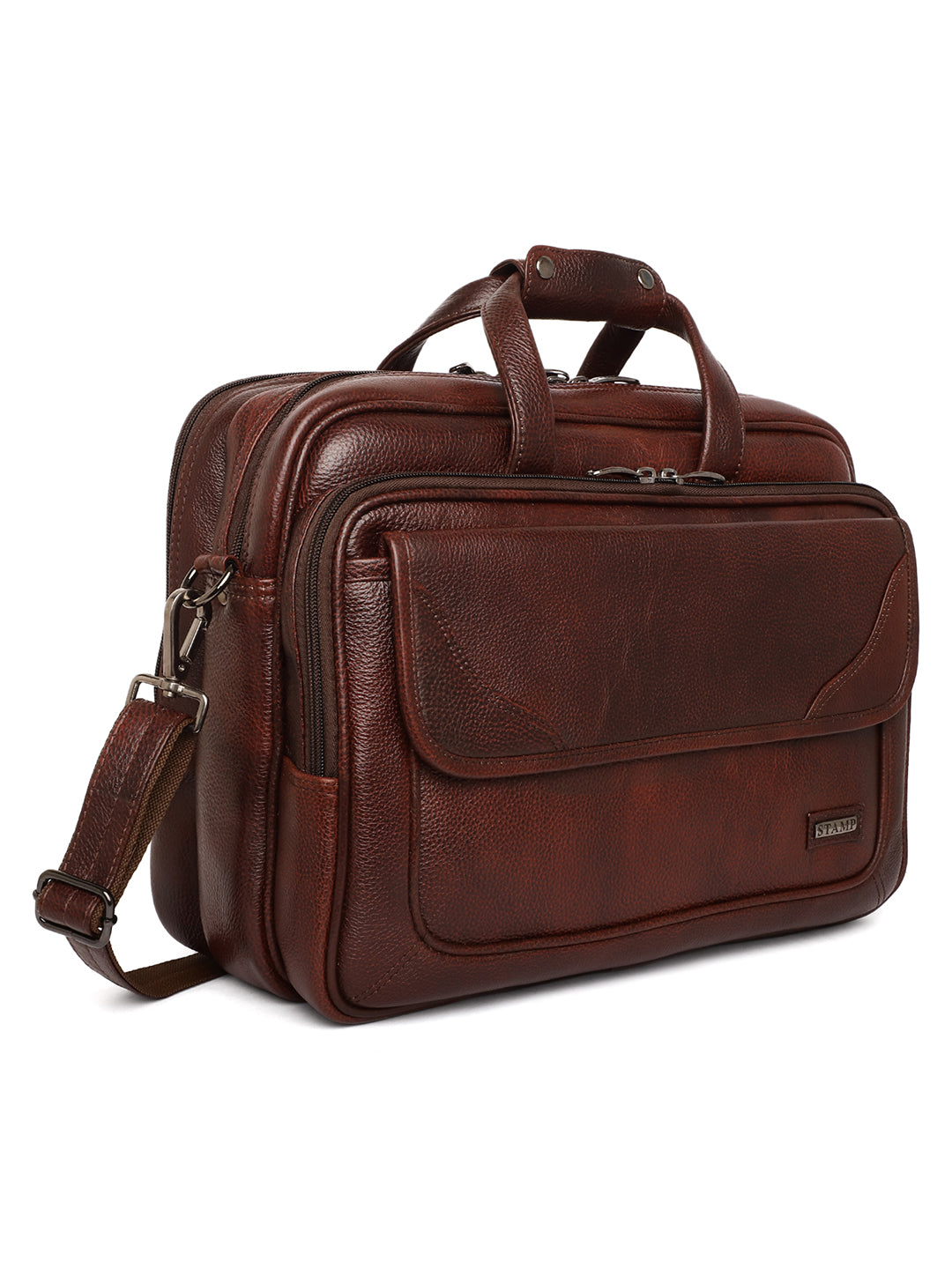 Brown Leather Laptop / Office Bags ZP12137 - The Heels India