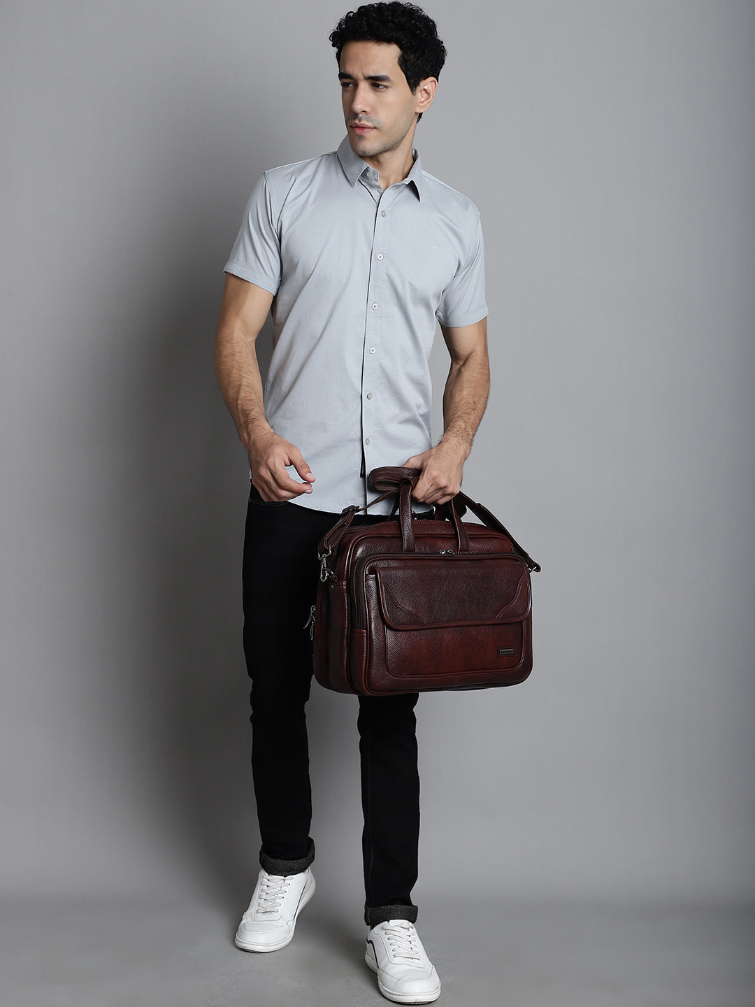 Brown Leather Laptop / Office Bags ZP12137 - The Heels India