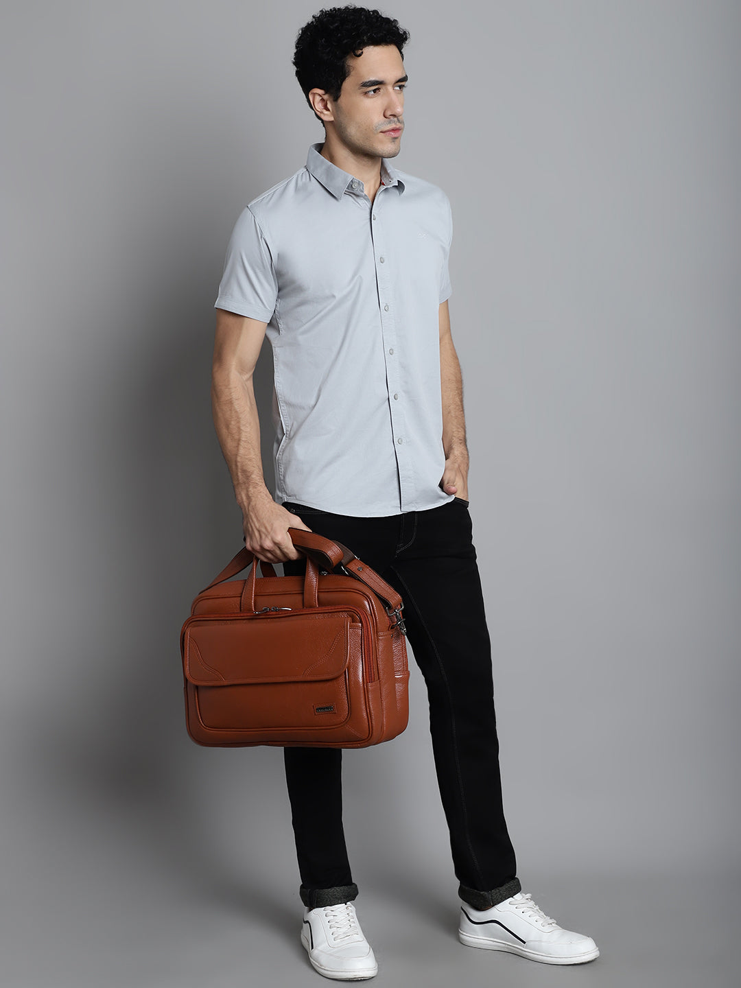 Tan Leather Laptop / Office Bags ZP12137 - The Heels India