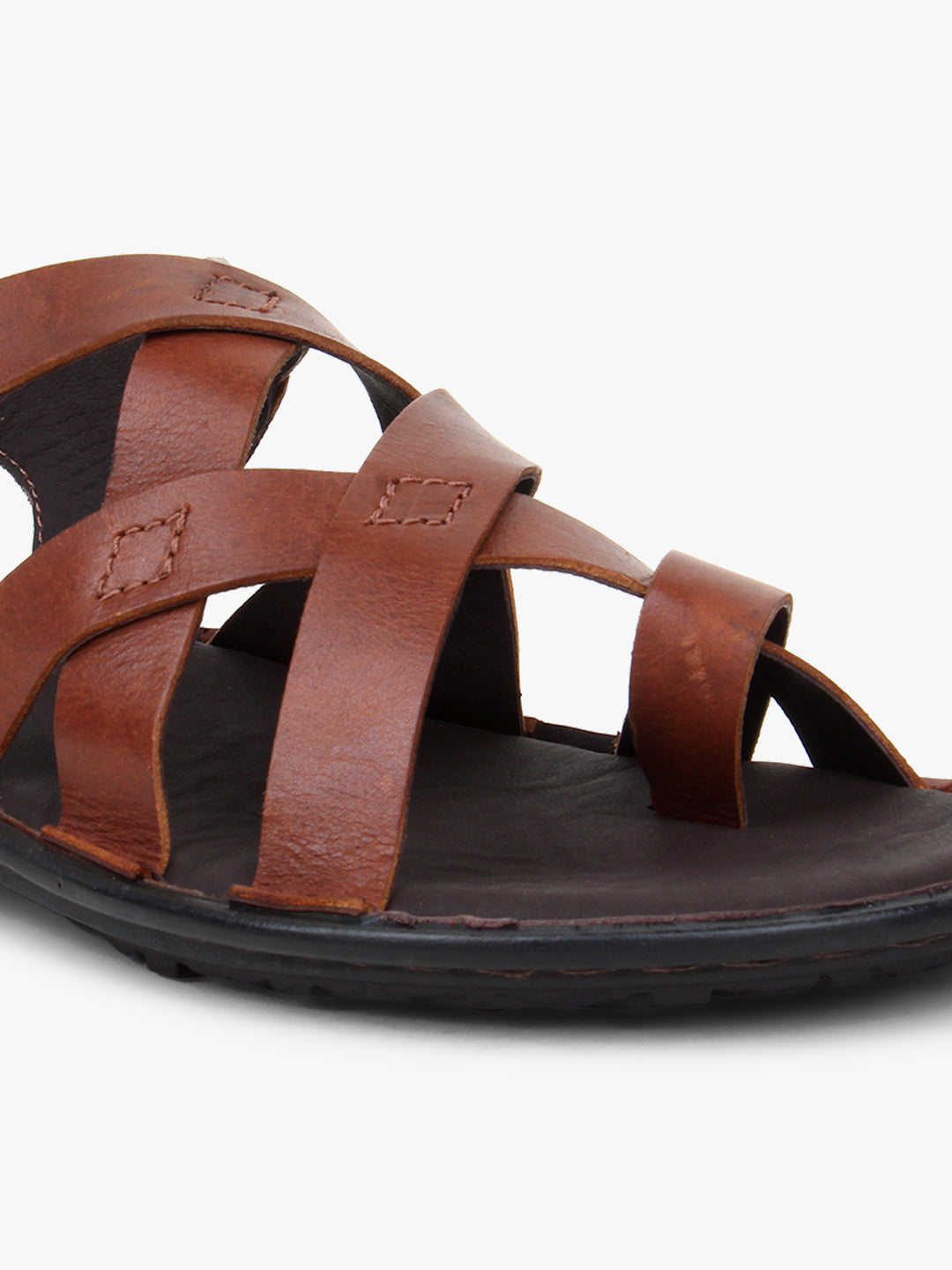 Dalton Brown Leather sandals - The Heels India