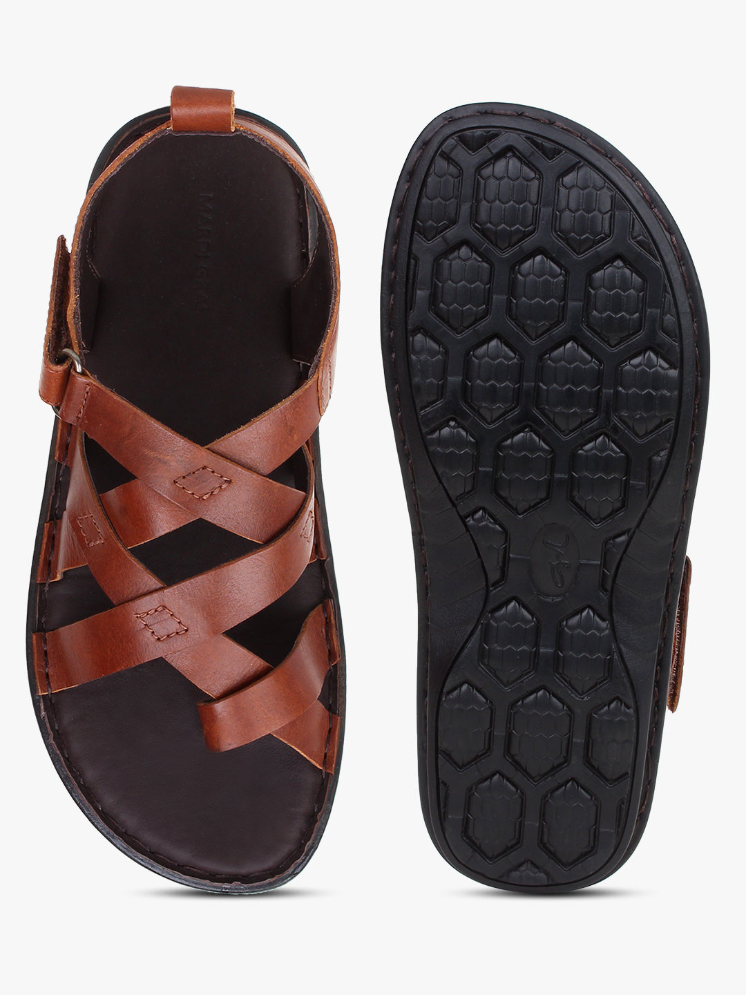 Dalton Brown Leather sandals - The Heels India