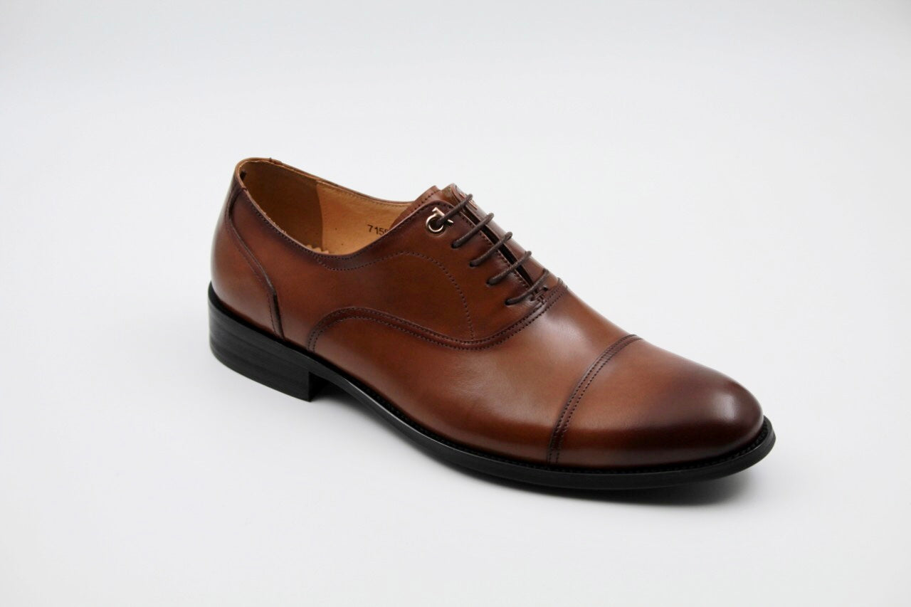 Clifford Dark Brown Leather Oxfords - The Heels India