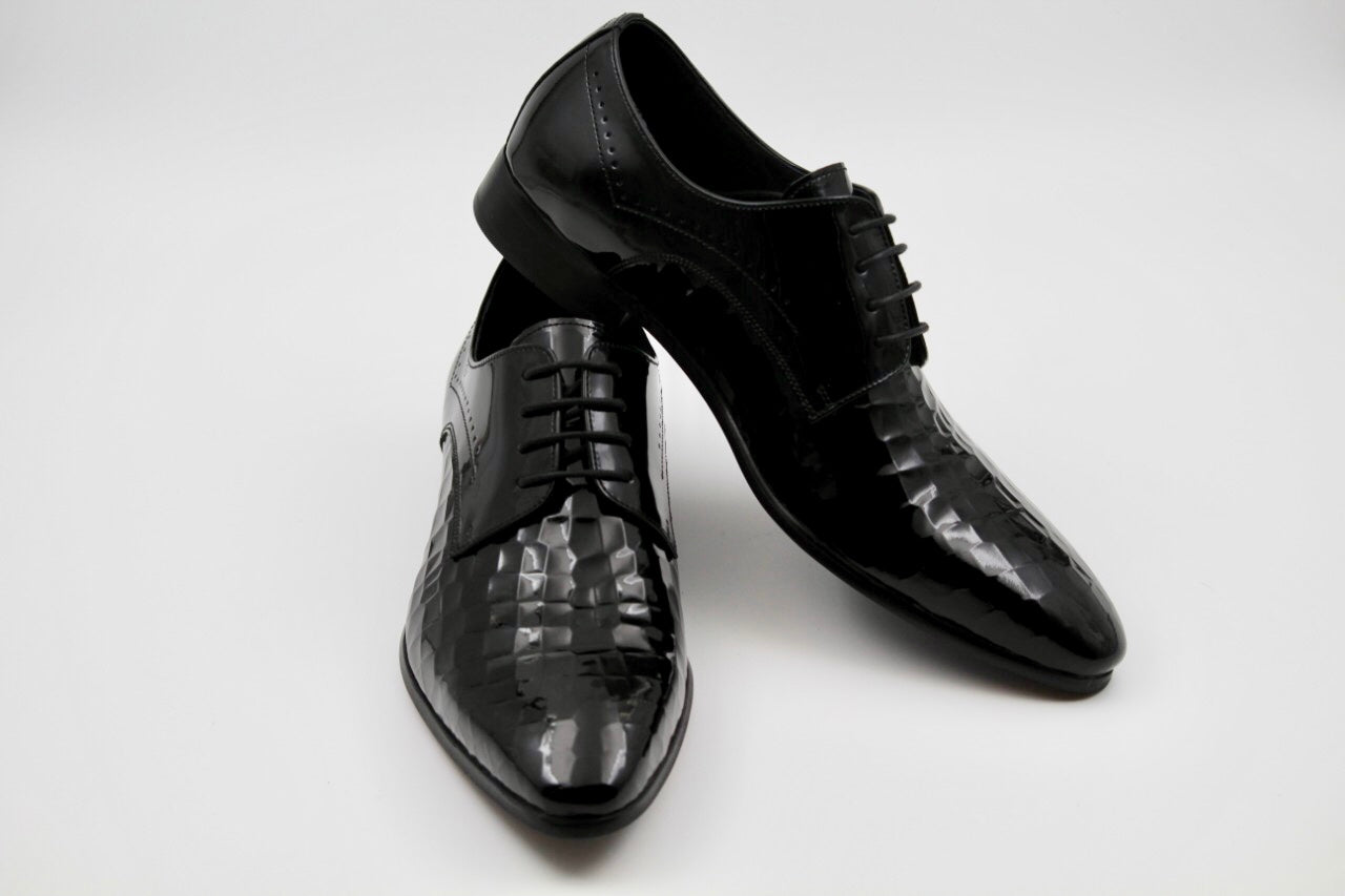 Zaria Black Formal Patent Derby - The Heels India