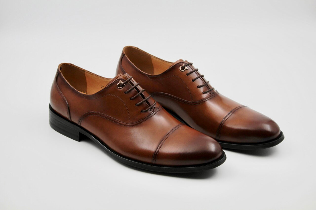 Clifford Dark Brown Leather Oxfords - The Heels India