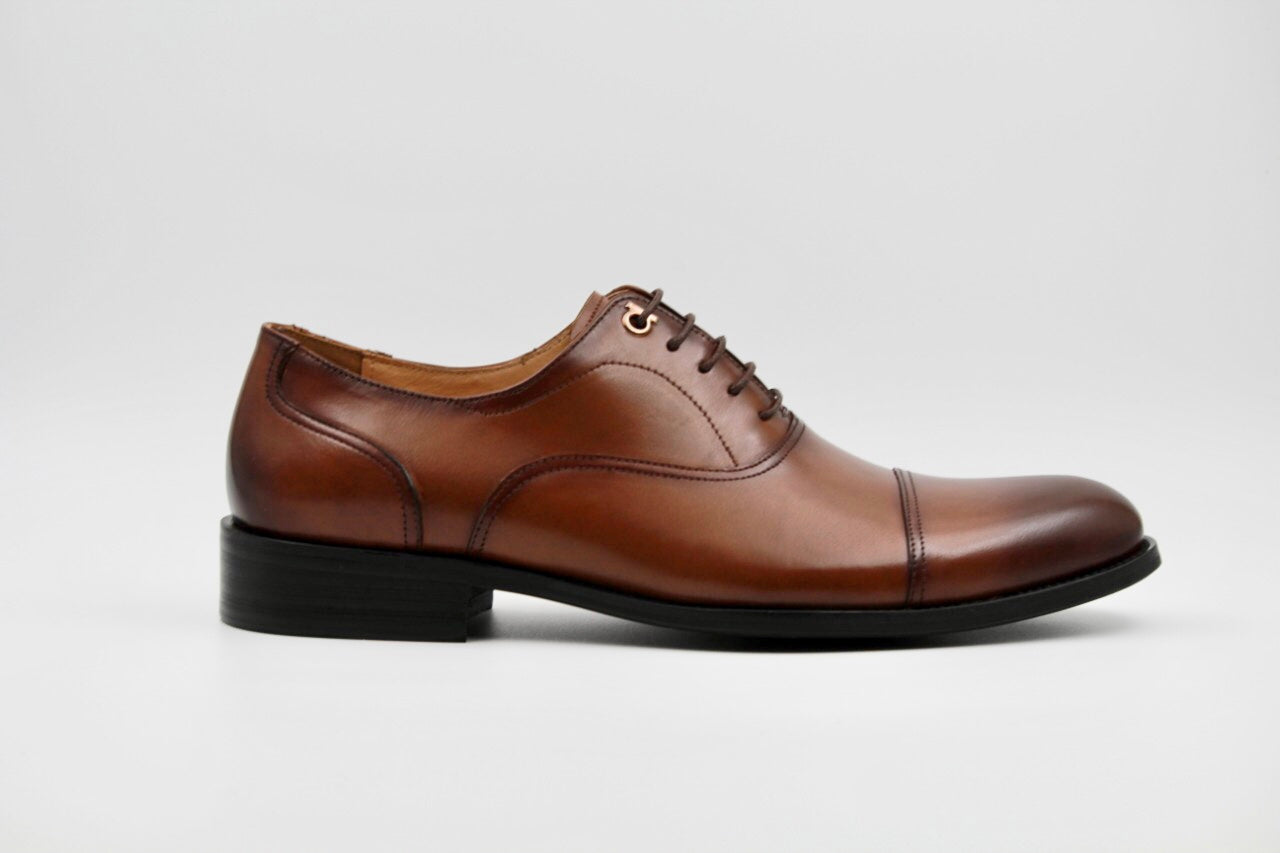 Clifford Dark Brown Leather Oxfords - The Heels India