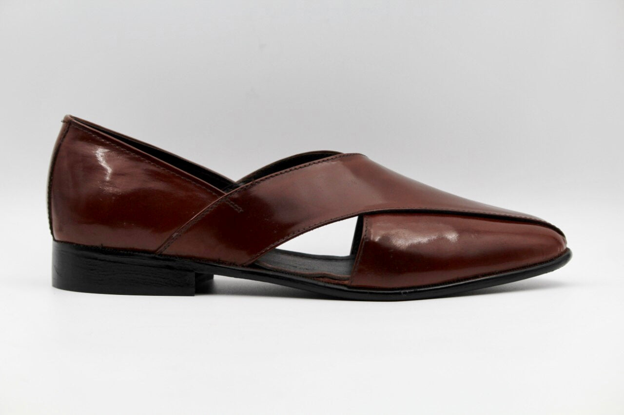 Margot Tan Leather Roman Sandals - The Heels India