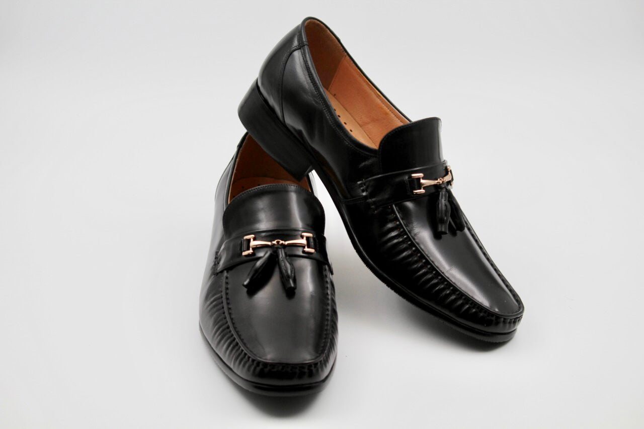 Ingrid Black Leather Formal Loafers - The Heels India