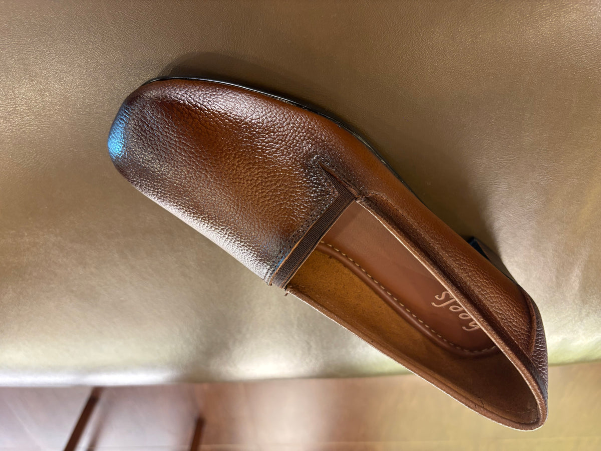 Lisbon Leather Block Heel Ballerinas