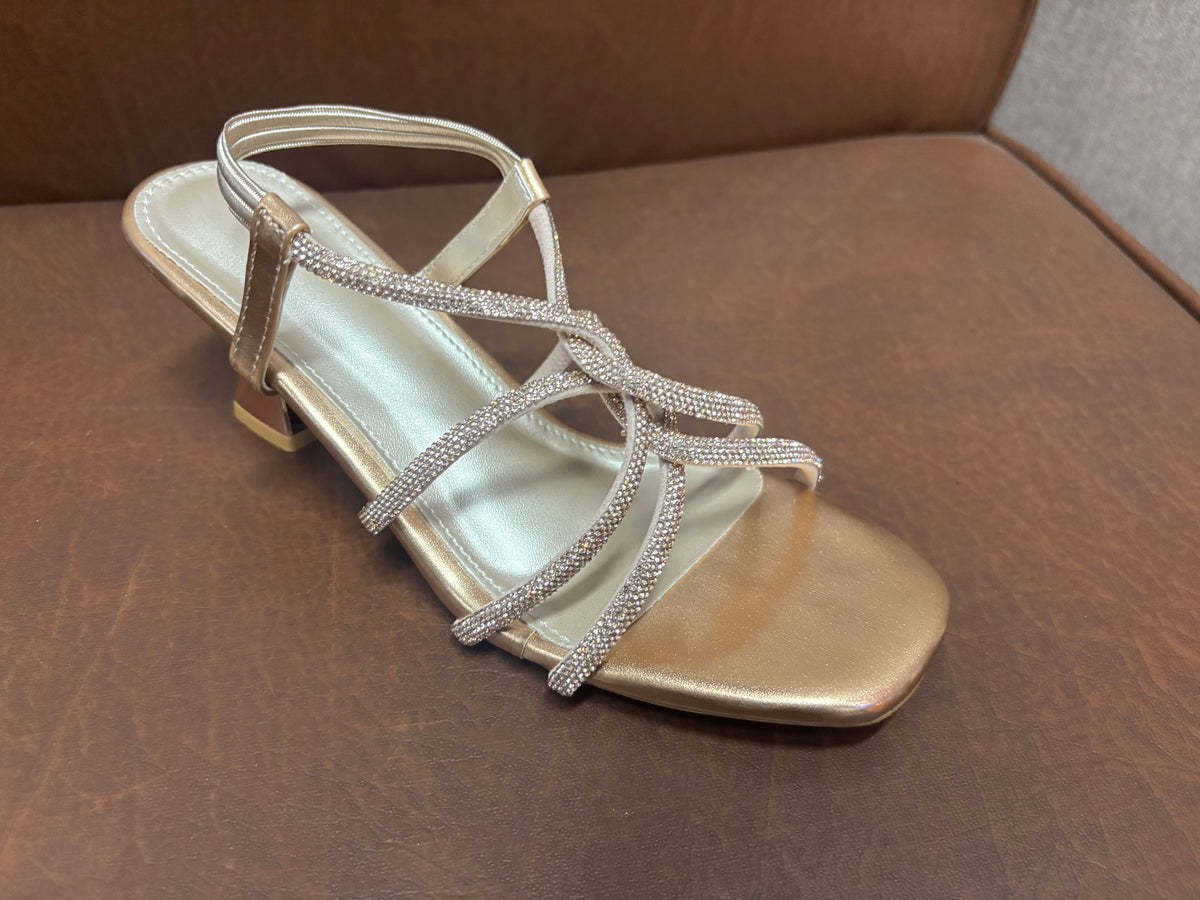 Felicia Bling Strap Kitten Heel Sandals in Sultan - The Heels India