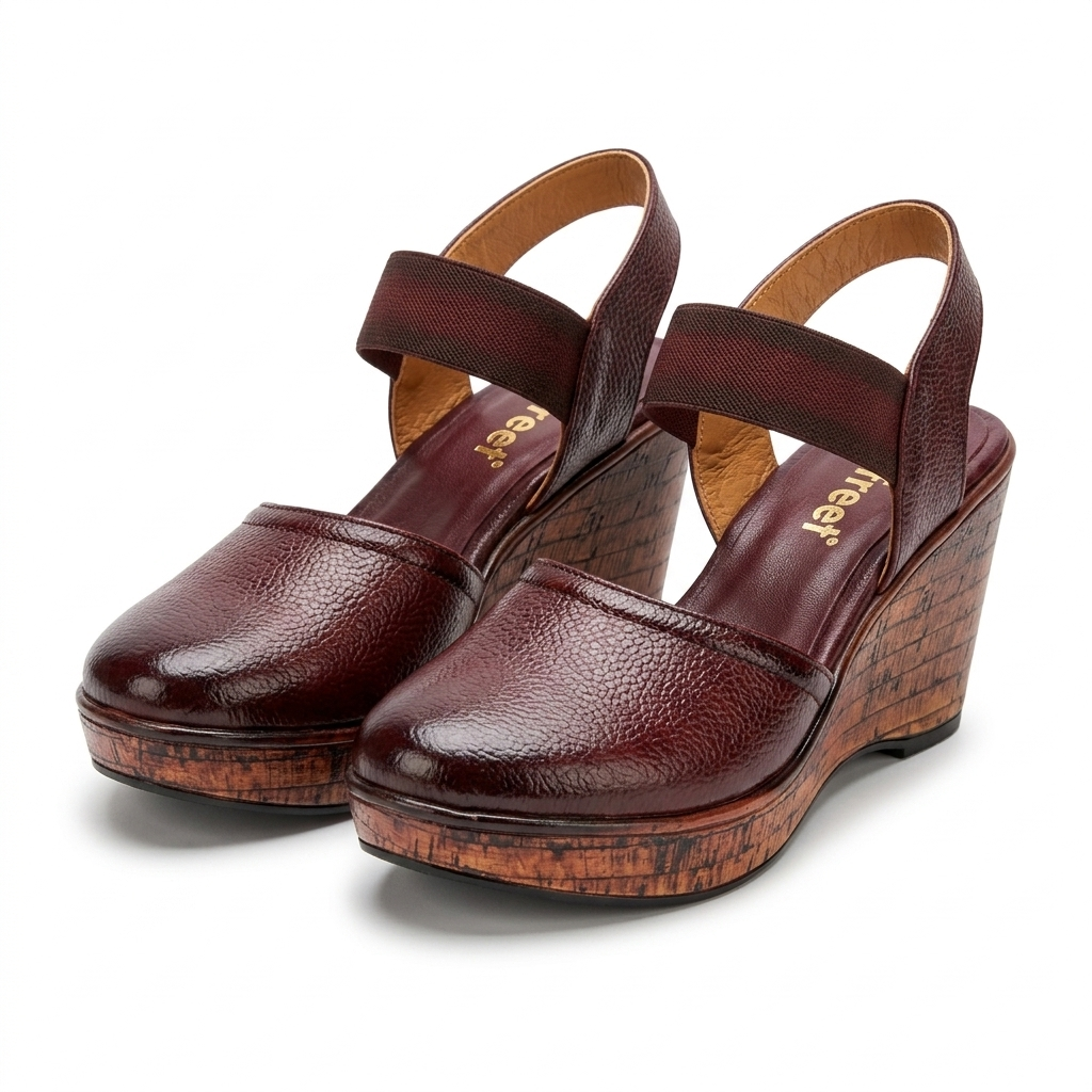 Jess Leather Platform Wedge Heel Sandals