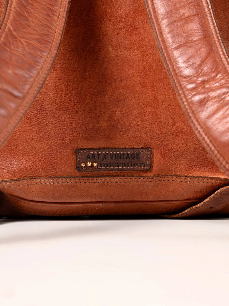 Samba : Real Leather Cognac Backpack