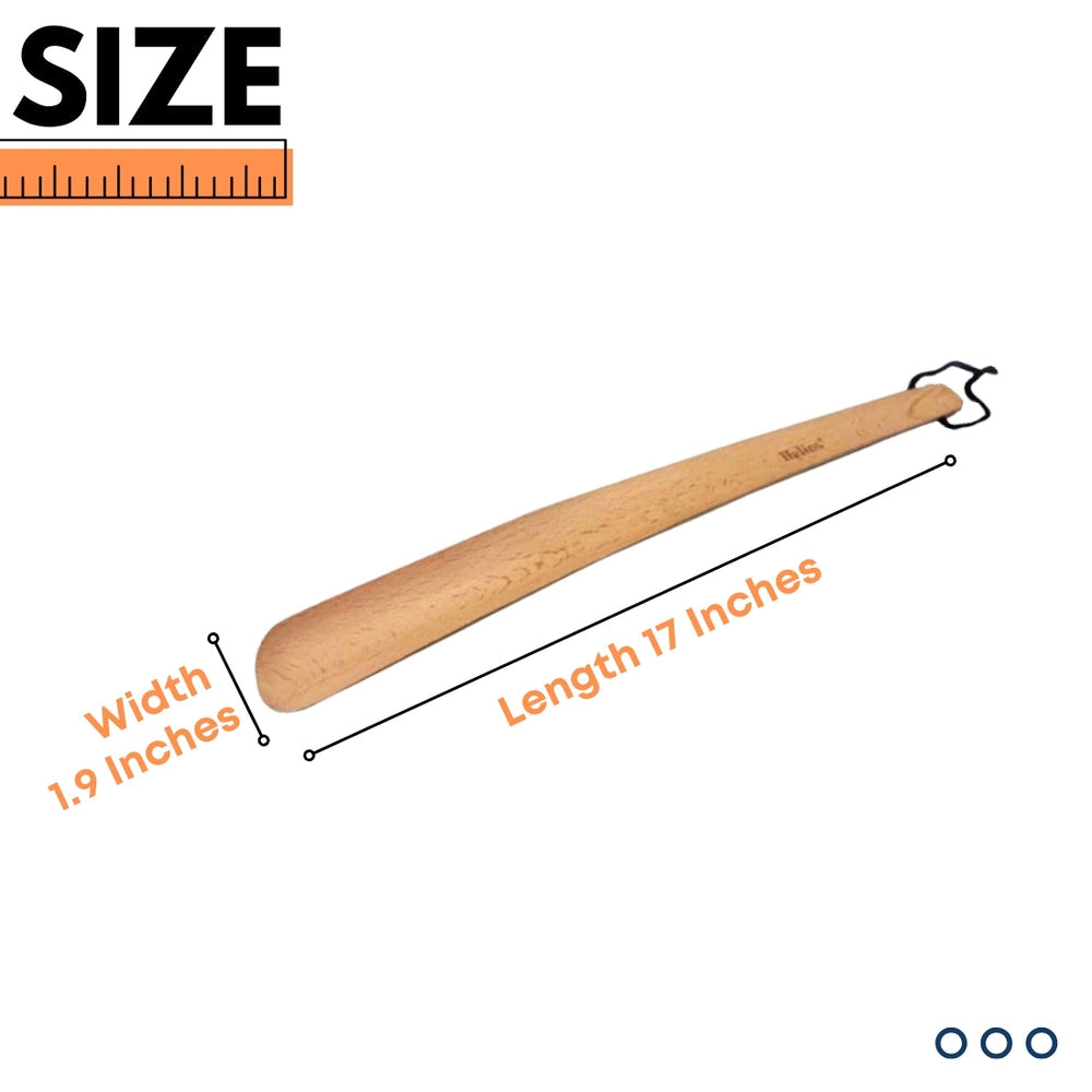Helios Handmade Wooden Shoe Horn 17 inches - The Heels India