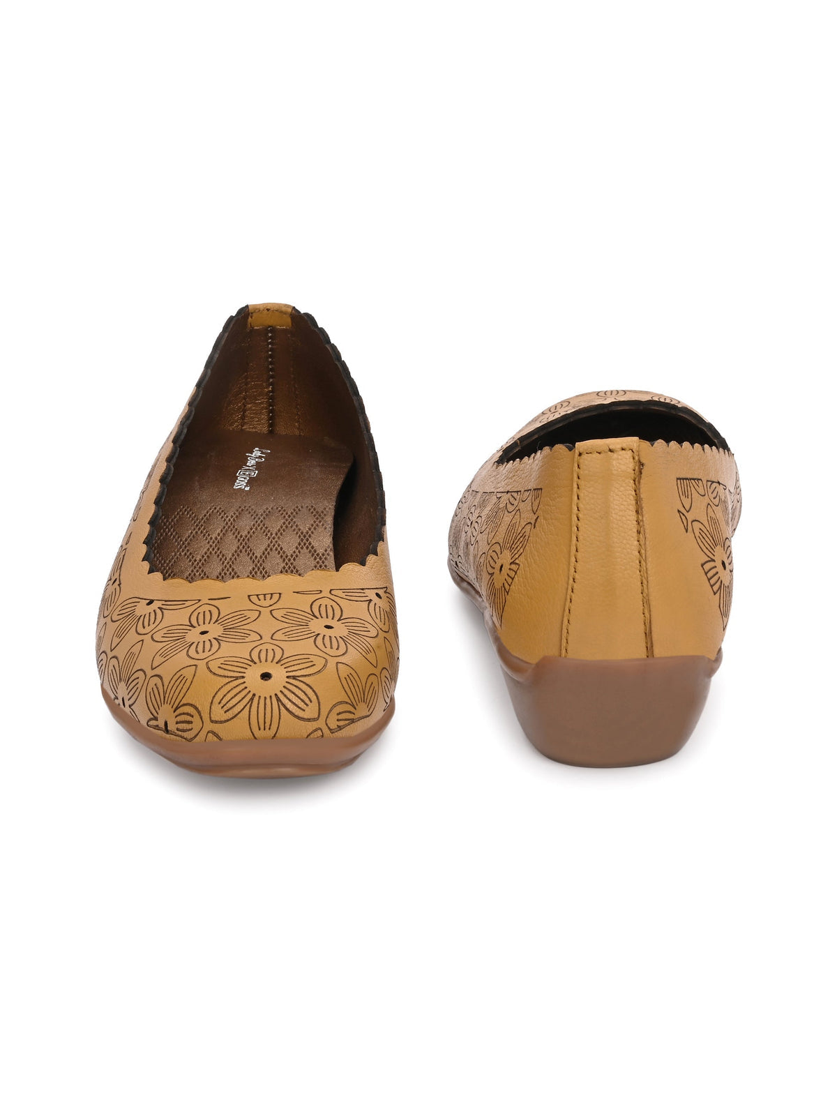 Giva Perforated Cushioned Leather Ballerinas