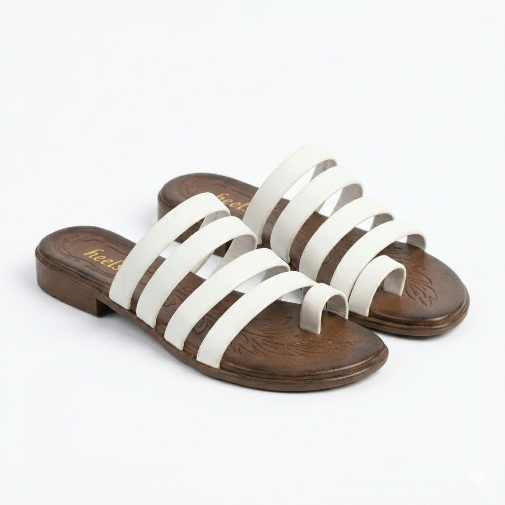 Joy Leather Thumb Strap Flat Slippers