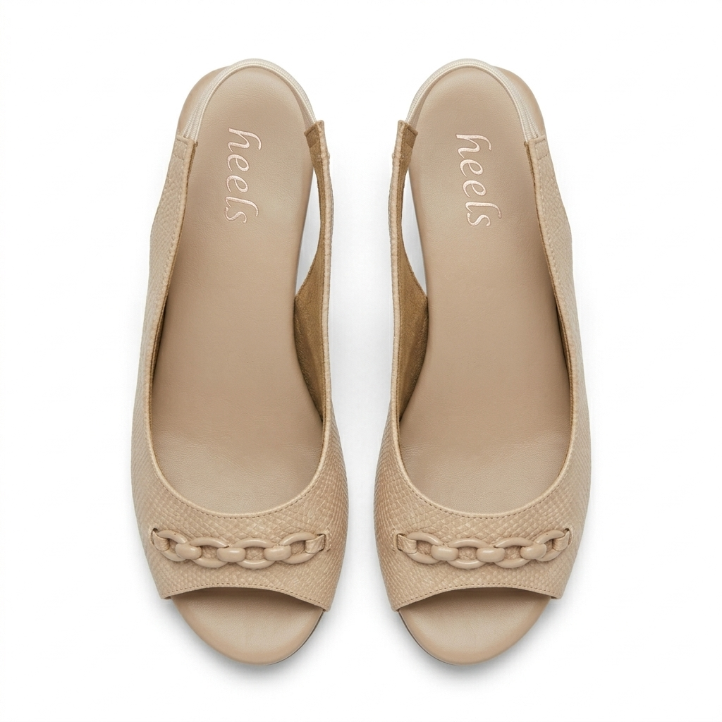 Serena Wedge Back Elastic Peep Toe Sandal